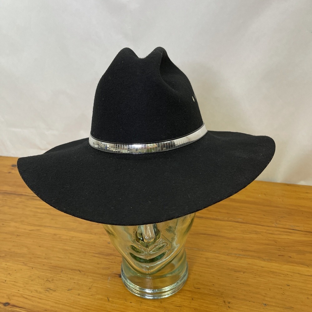 Western Express Cowboy 100% Wool Hat, Made in USA  6 5/8 Small Black Felt‎